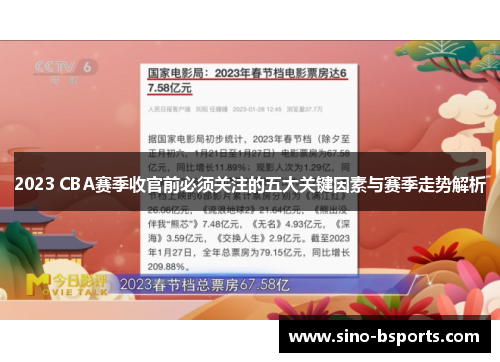 2023 CBA赛季收官前必须关注的五大关键因素与赛季走势解析